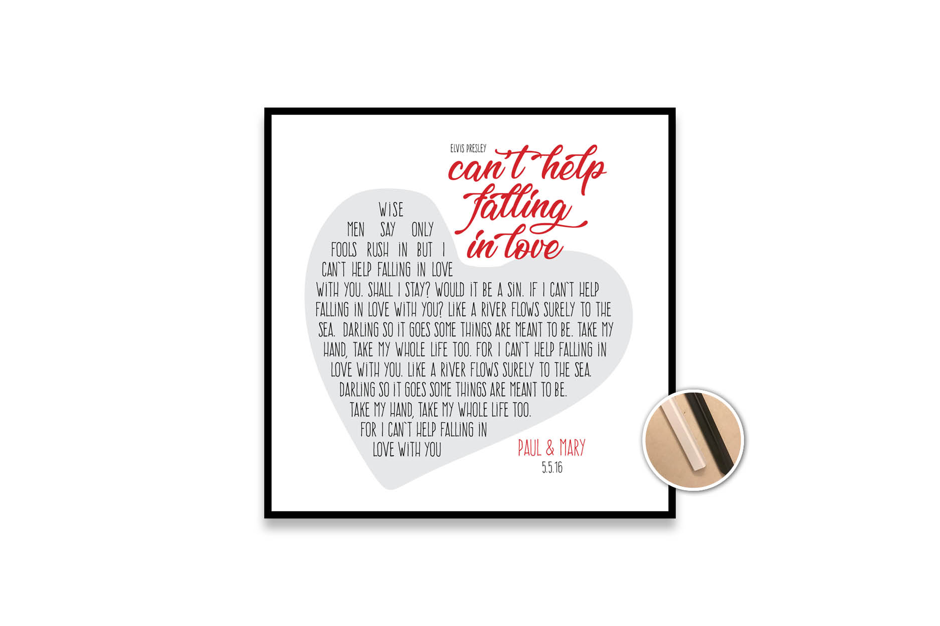 Frame Can’t Help Falling in Love twoinone design