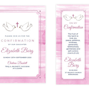 Confirmation Invitation and Bookmark 1