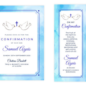 Confirmation Invitation and Bookmark 2